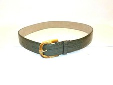 Steve Madden Croc-Embossed Faux Leather Belt Green S SM36734