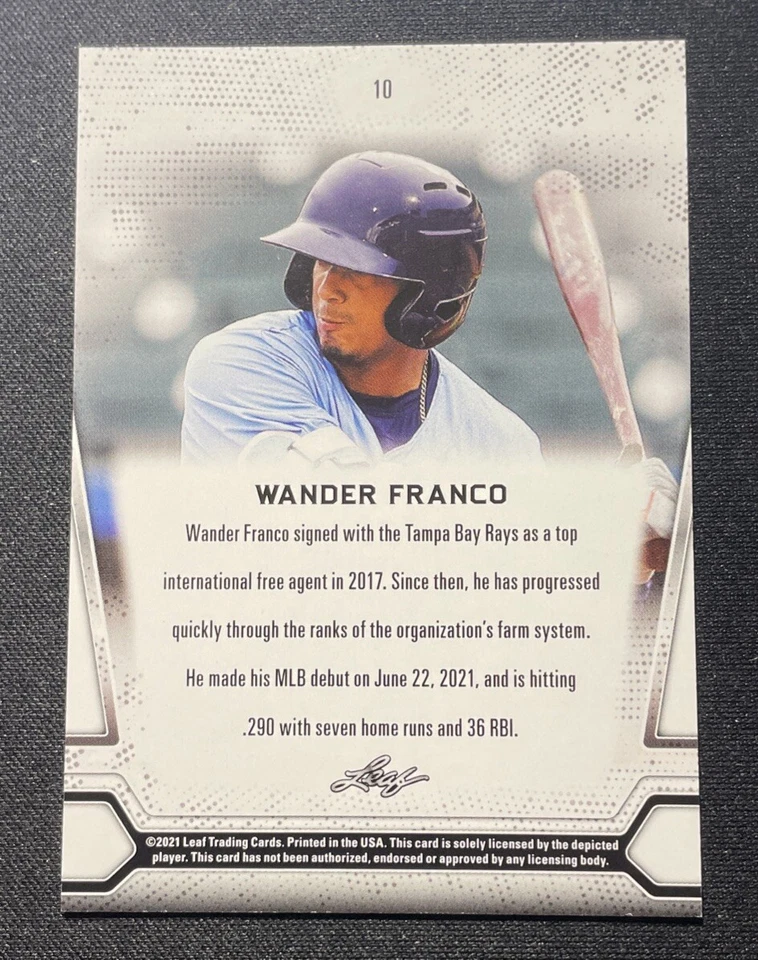 2021 Leaf Multi Sport Wander Franco #10 Rookie Baseball Card - Image 2 of 2