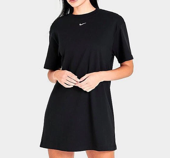 Nike Sportswear Women Black Essential T-Shirt Dress (CJ2242-010) Sizes S/M/L/XL