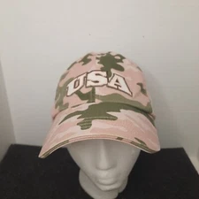 Womans Pink Camo USA Strap Back Embroidered Hat/Cap Sonoma Adjustable OSFM