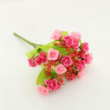 Artificial 21 Heads Rose Silk Flowers Wedding Party Bunch Bouquet Home Decor