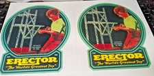 PR REPRODUCTION A.C. GILBERT ERECTOR SET BLK BACK GROUND GREEN SHIRT 30'S LABEL