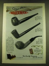 1950 Marxman Pipes Ad - Regular Apple; Slim Dublin and Bent Bulldog