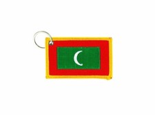Keychain keyring embroidered embroidery patch double sided flag maldives