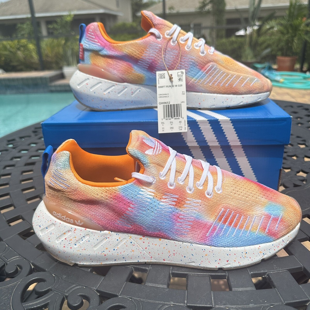 すぅ Adidas Swift Run 22 G20 CM 201 Orange Rush Speckled Women's Shoes