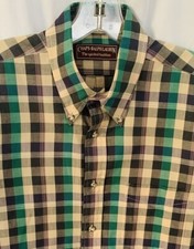 Vintage Chaps Ralph Lauren Green Plaid Spirited Tradition" Shirt Men M 90s Pkt