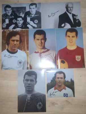 7 Beckenbauer Autogramme Großfotos 20x30 cm autograph Bayern DFB FCB HSV