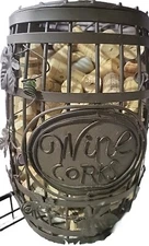 Keg O Corks Metal Rustic Wine Barrel Cork Cage Holder Wine Cellar Bar Coffee Bar