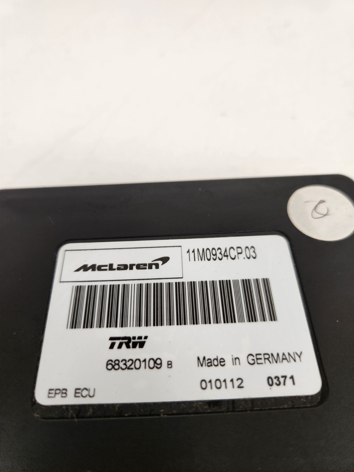 McLaren MP4-12C 2012-2014 Parking brake control module P/N 11M0934CP