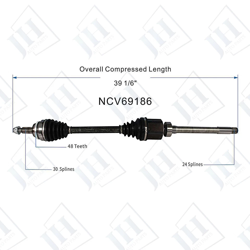 OE Front Pair Left Right CV Axle Shaft Set For 2014-16 Toyota Highlander AWD GAS - Image 3 of 4