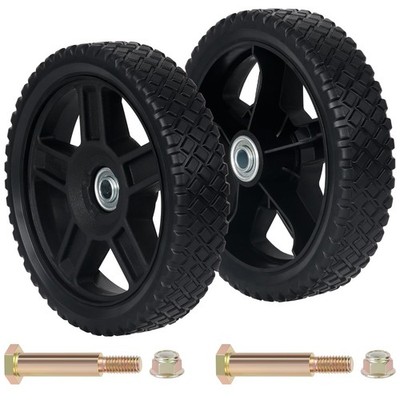 CheeMuii 8 Inch Lawn Mower Wheels 2 Pack 8'' Push 8 INCH - 2 PACK, Black-2Pack