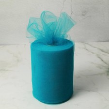 Craft Party- Teal Turquoise 6" x 50-yd Tulle Roll Wedding Gift Craft Bow Decor