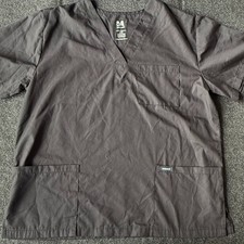 Dagacci Womens Large Black Scrub Top V Neck Medical Uniform Pockets Nurse Tee