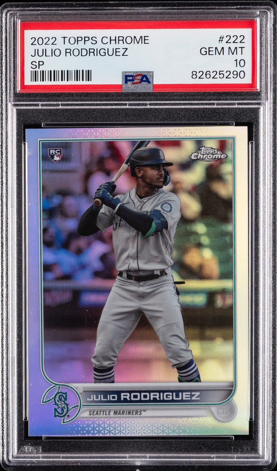 2022 TOPPS CHROME SP #222 JULIO RODRIGUEZ PSA 10