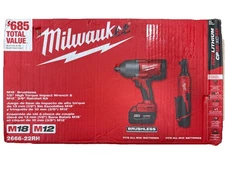Milwaukee 2666-22RH M12 3/8" Ratchet M18 1/2" Impact Wrench Kit NEW