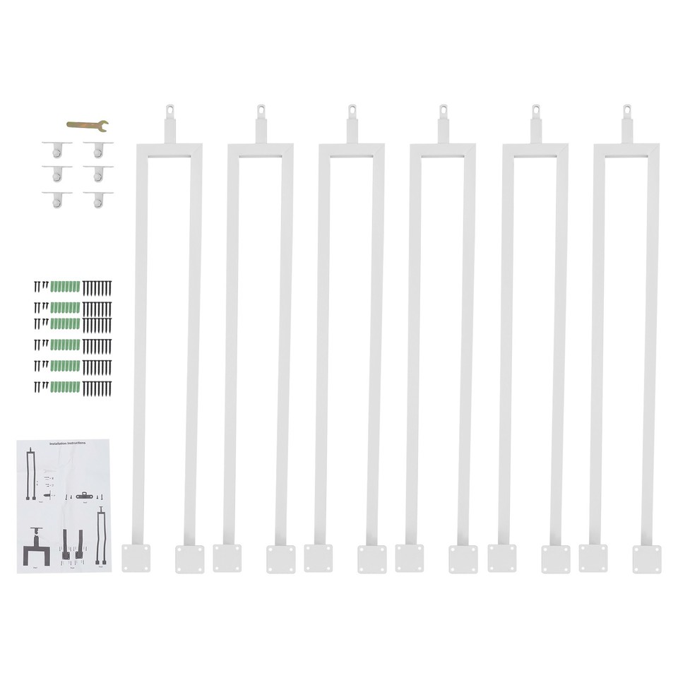 6Pcs White U-shaped Stair Railing Posts Adjustable Stair Railing Posts ...