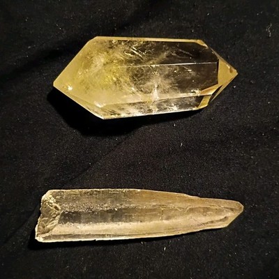 Two Natural Point Shape Collectible Crystals Mineral Specimens for Decor or Gift