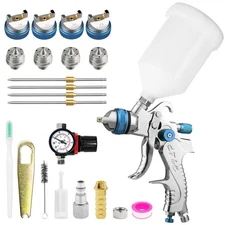 Hvlp Spray Gun Kit with 1.4/1.7/2.0/2.5Mm Nozzles, Car Paint Spray Gun, Wall Rep