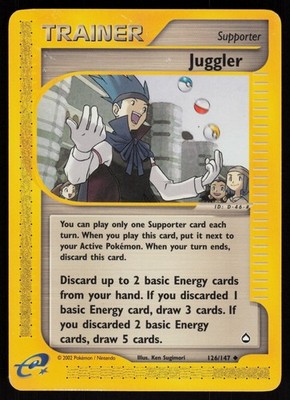 E-Reader Juggler 126/147 Aquapolis Ken Sugimori Pokemon TCG Card