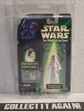 Star Wars 1999 Commtech Princess Leia sporting blaster c90 with figure shield