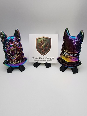 #ad #ad Ocala PD 2025 K 9 3d Challenge Coin 2.5quot; Iridescent only 50 made $19.99