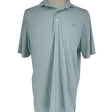 Johnnie O Men's XL Blue Striped Polo Shirt Short Sleeve Golf