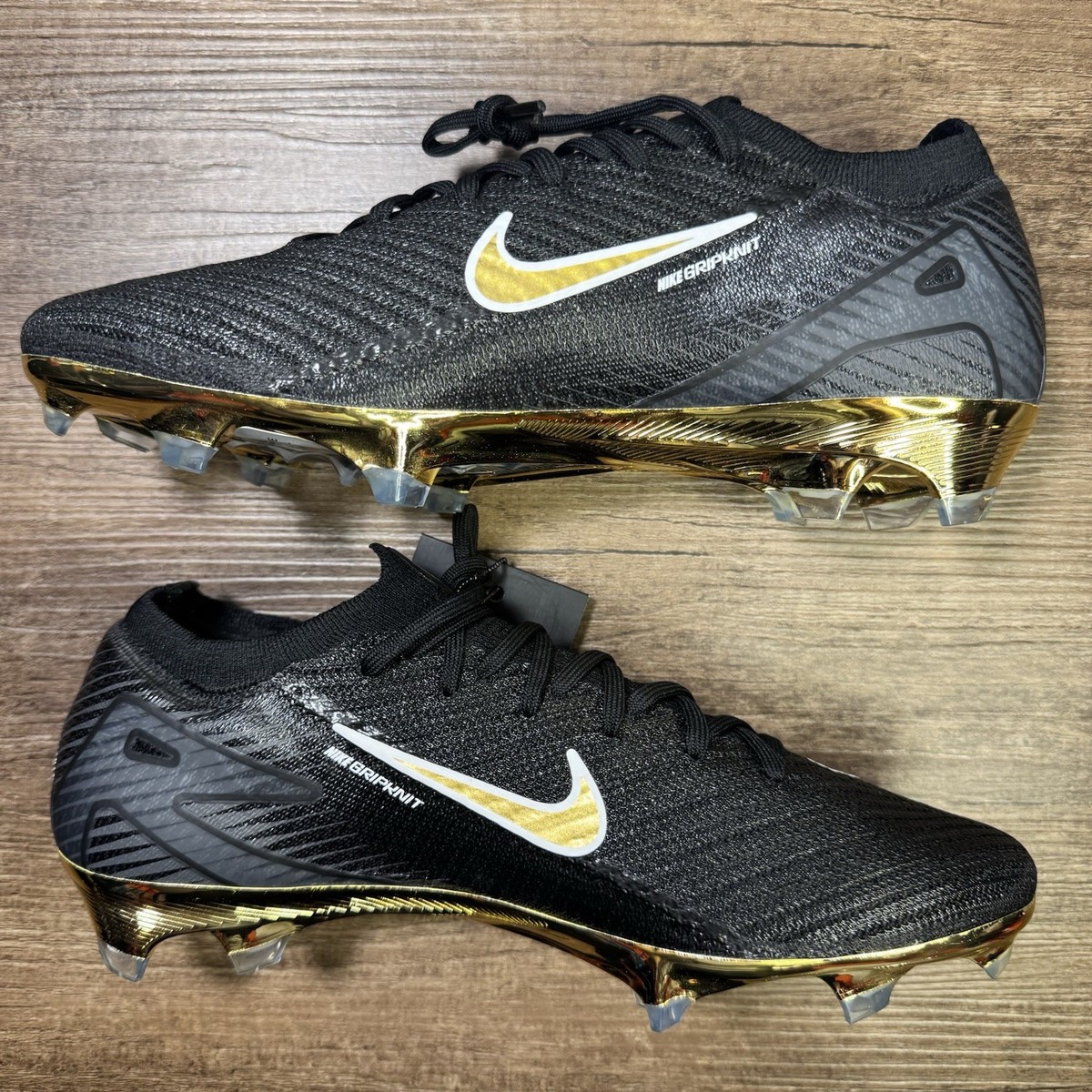 Nike By You Mercurial Vapor 16 FG 'Black/Gold' Men's Size 7.5