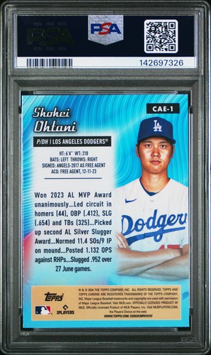 2024 Topps Chrome All-Etch Shohei Ohtani CAE-1 Dodgers PSA 9 - 第 2/2 張圖片