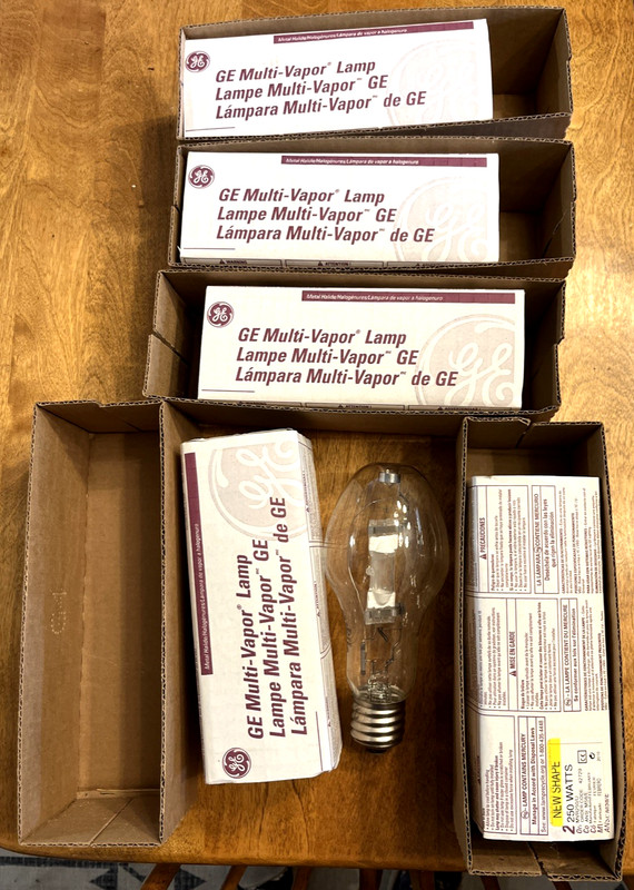 Lot 5 pc NOS GE Multi-Vapor Lamp MVR250/U ANSI: M58/E 250 Watts P/N 42729 2/2010