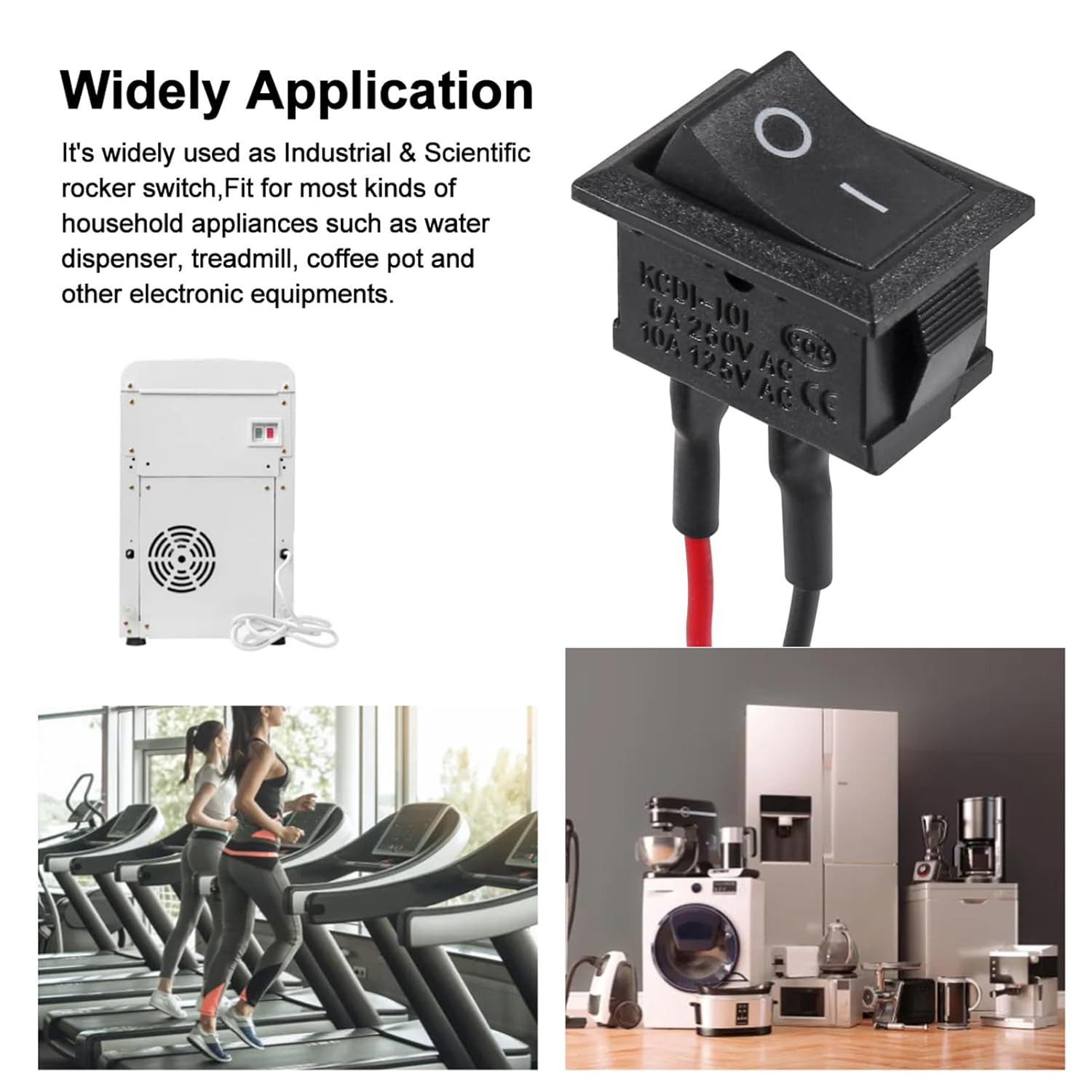 5PCS Mini Rocker Switch KCD1-101 T85 2 Pin SPST Toggle Switch with Wiring 12V fo