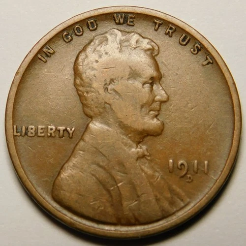 1911 D Lincoln Wheat Cent Penny F-VF  "Actual Coin Pictured"