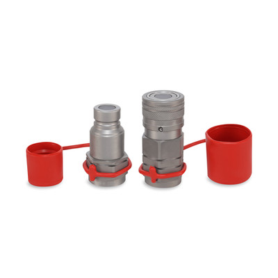 1/2  Flat Face Hydraulic Quick Couplers Set - 3/4  NPT Thread