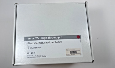 Sartorius ambr 250 Disposable Tips 10mL Irradiated 5 Racks of 24 120ct 001-2G78