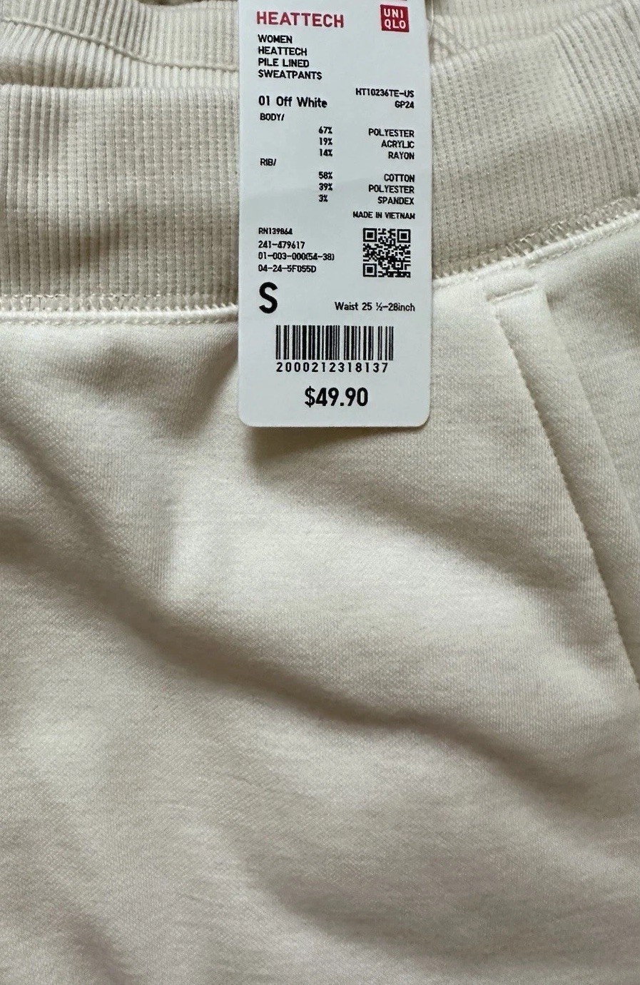 Brand New! UNIQLO HEATTECH Pile Lined Sweatpants. SIZE S image 3