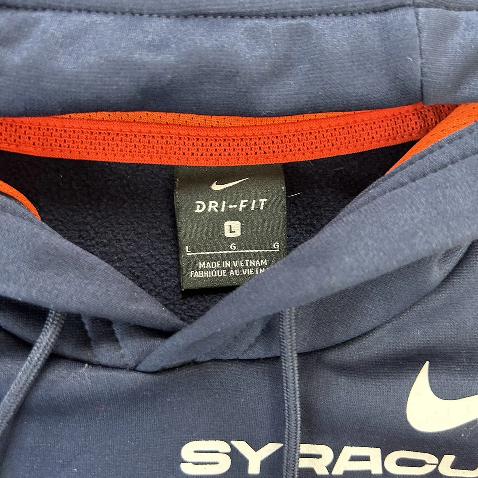 Chaqueta con Capucha Azul Syracuse Para Hombre Grande Azul Naranja NCAA Cremallera Completa Nike Dri-FIT Foto 4 de 4