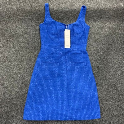 VERONICA BEARD Sabra Cotton-blend Tweed Mini Dress Women's Size 0 Blue