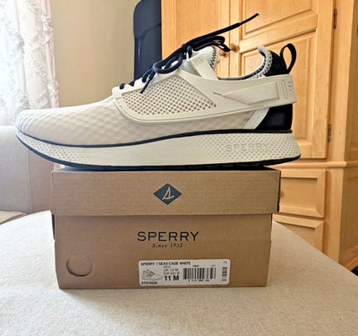 SPERRY 7 Seas Sneaker Men's Size US 11 Cage White/ White STS16532 *New*