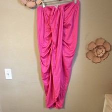 Miz Pink Satin Long Straight Stretch Skirt Size M Polyester Spandex