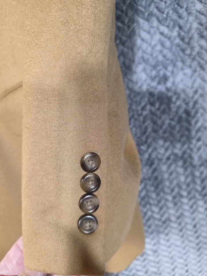 Jos A Bank 46R 100% Cashmere Suit Brown Jacket Sport Coat Men Vtg 2 Button- NICE - Image 4 of 4