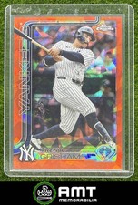 Trent Grisham 2025 Topps Chrome Update Sapphire 15/25 Orange Refractor Yankees