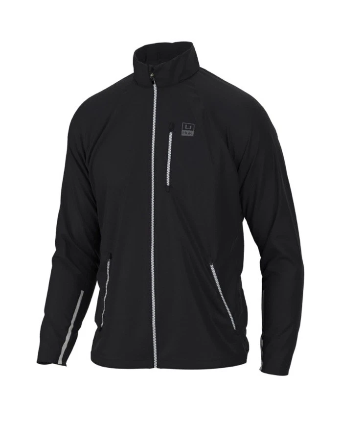 HUK Men's Pursuit Hooded Fishing Jacket Waterproof Wind Breaker Black Size Small