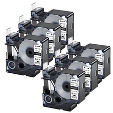 6PC 1805443 Black on White IND Heat-Shrink Tube 24mmx1.5m For Dymo Rhino 6000