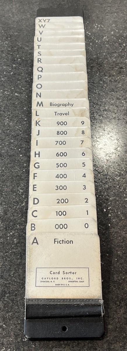 VTG Gaylord Brothers Bros Library Catalog Card Sorter Flip