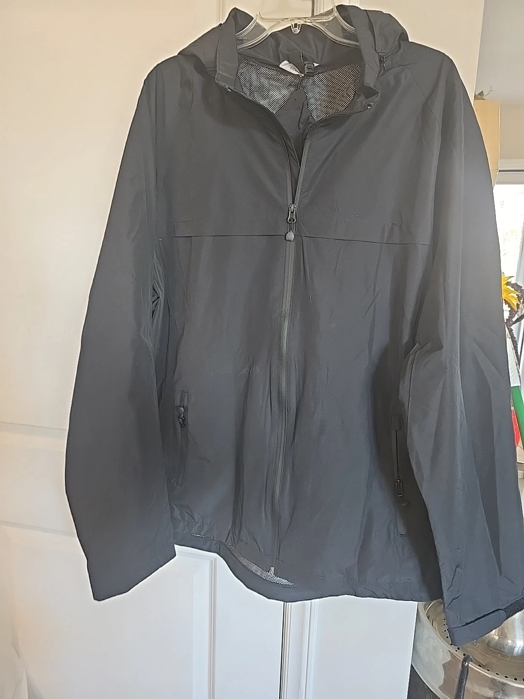 Port Authority Men's Black Gray Jacket Size XL Zipped Jacket, Hoodie Windbreaker
