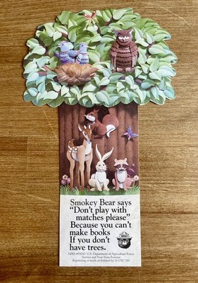 Vintage Smokey Bear Says Don t Play with Matches Bookmark US Forest Service 