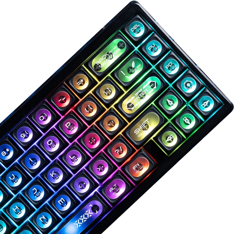 XVX Black See-Through Keycaps Cat's Eye MAX Profile PBT 136-Key Set