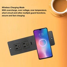 Black Recessed Power Strip 2 AC Outlets With PD 20W USB C 18W USB A Port And 15W