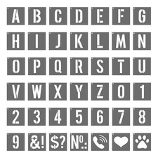 3 Inch Plastic Letter and Number Stencils, 42 Pcs Reusable Stencils