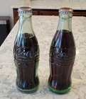 2 Full Vintage Coke Coca Cola Embossed Bottle Houston TX Florence AL 6 oz. 1960