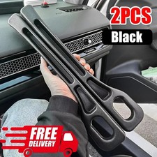 2PCS Car Seat Gap Filler Organizer Phone Holder Storage Box Universal Black